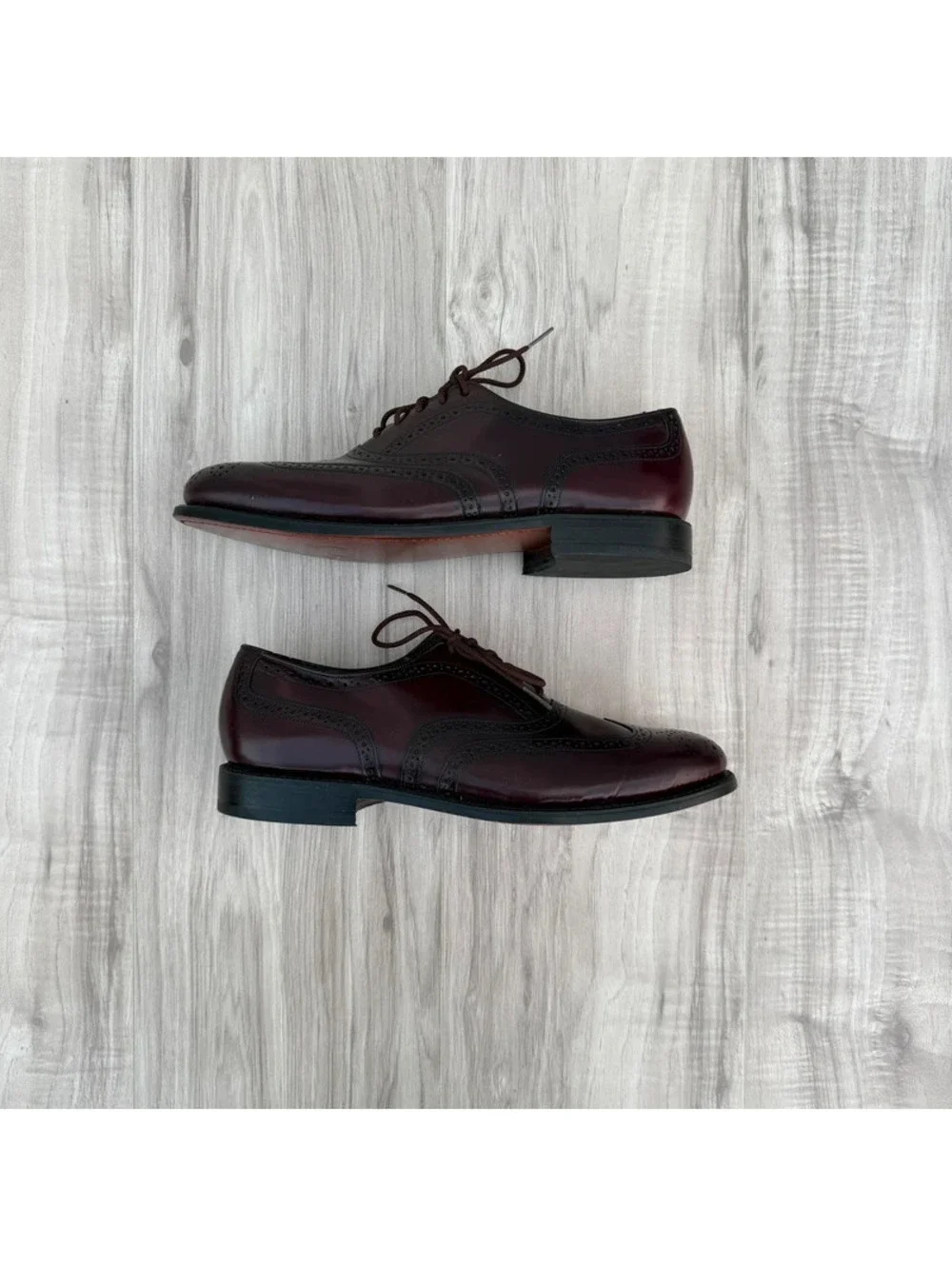 Bostonian Burgundy Leather Wingtip Oxfords
